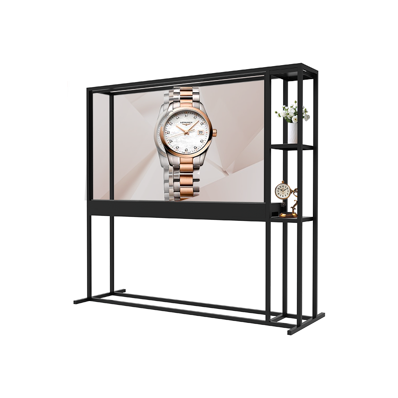 77寸OLED透明屏立式展示柜